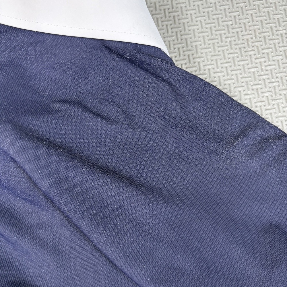 State & Liberty Polo Mesh Shirt Mens 2XL Blue Performance Golf Athletic FLAW - Picture 8 of 12